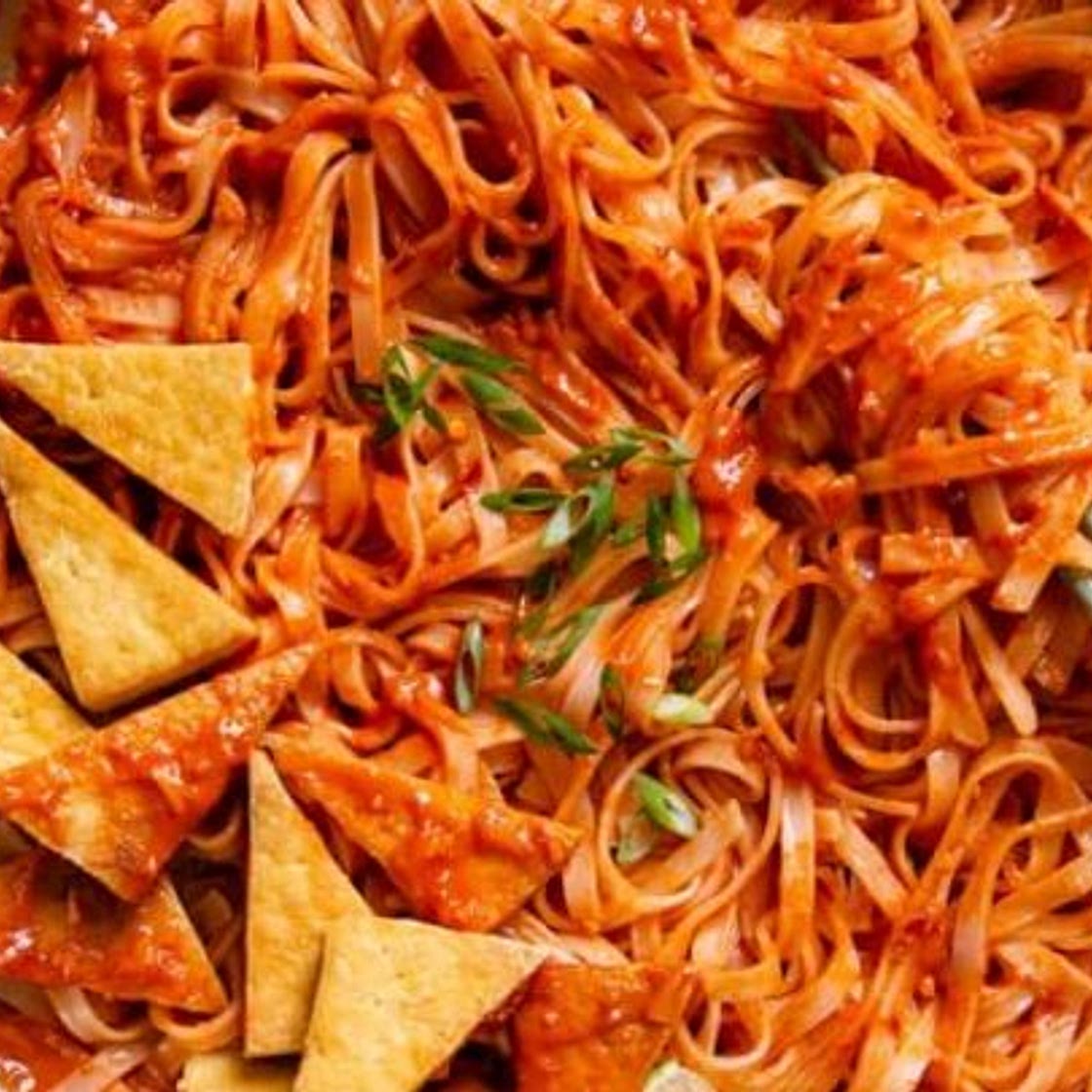 30-Minute Spicy Sambal Noodles with Pan-Fried Tofu