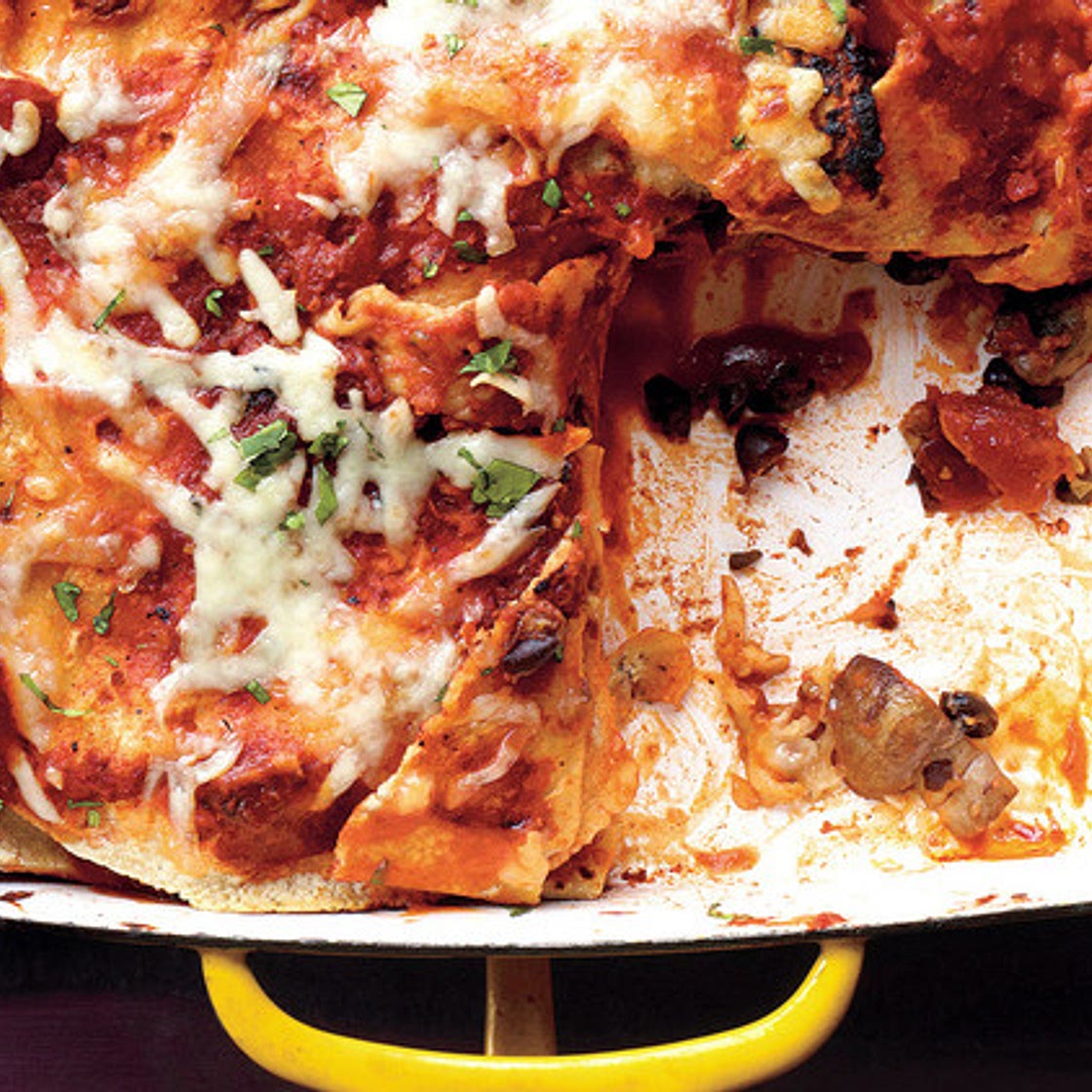 Mushroom and Black Bean Tortilla Casserole