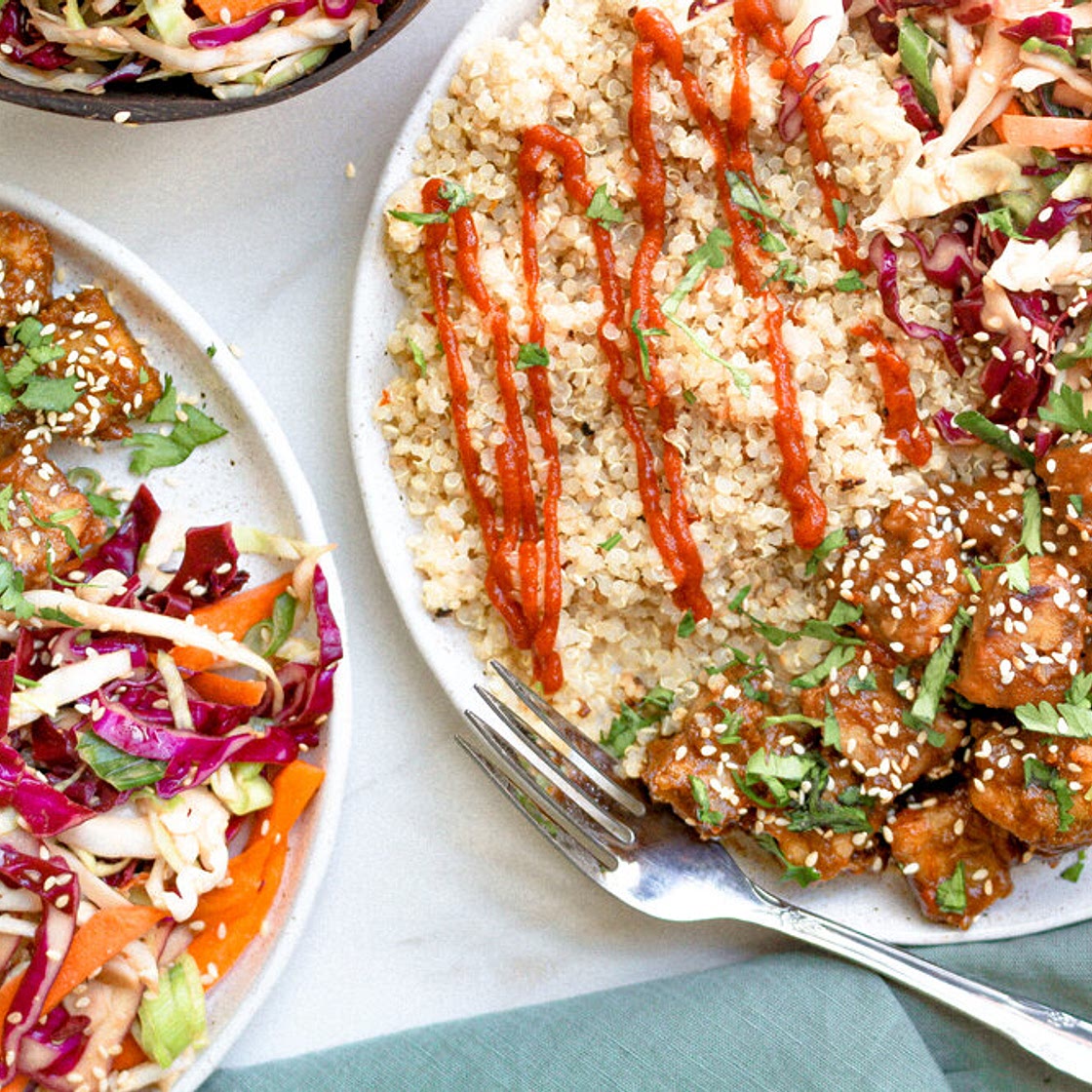 Orange-Sesame Glazed Tempeh