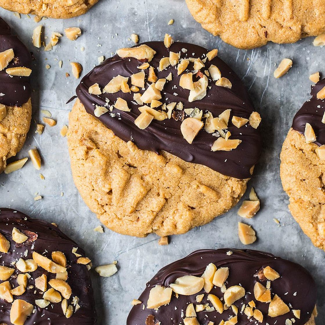 Chocolate Dipped Peanut Butter Cookies