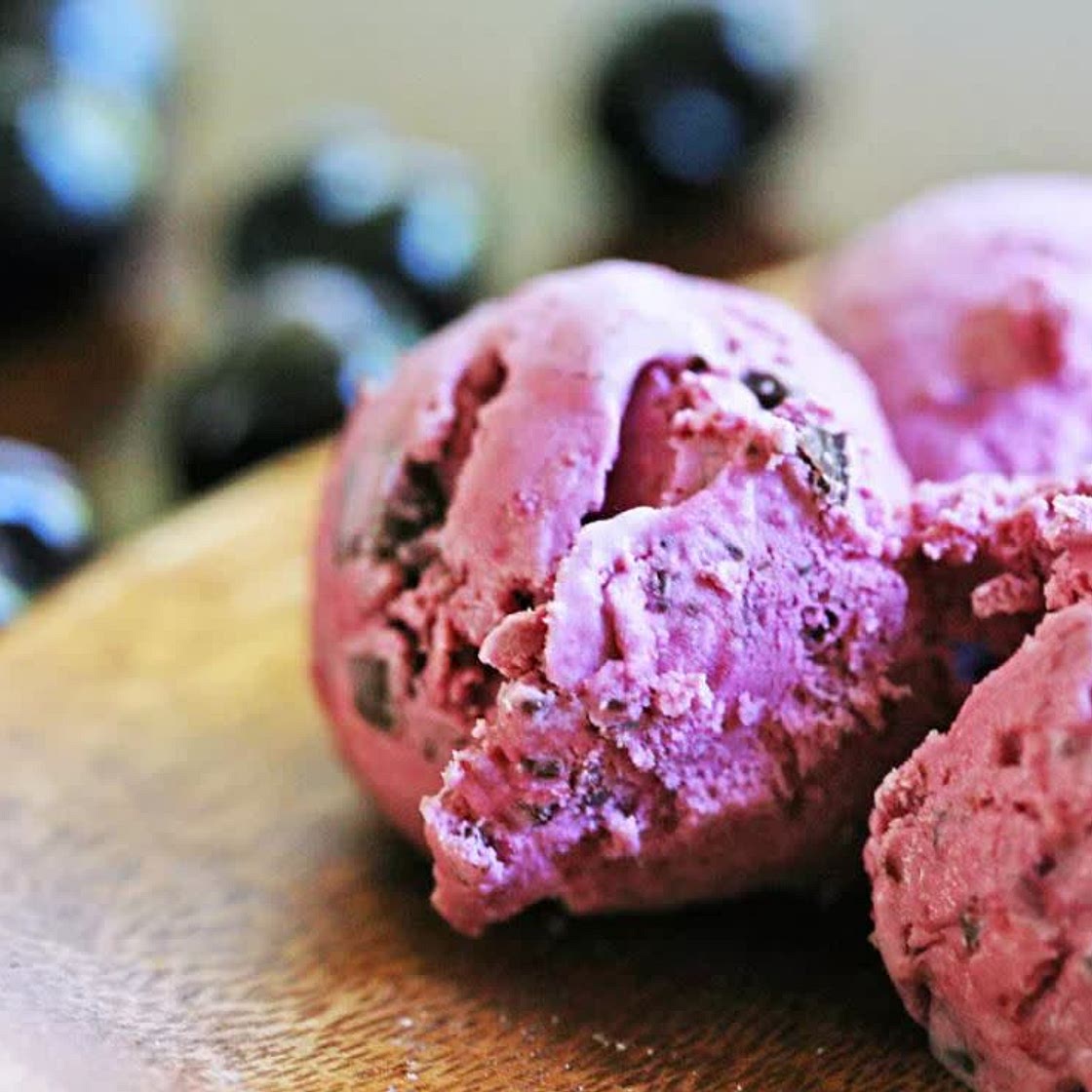 Cherry Ice Cream with Chocolate Chips