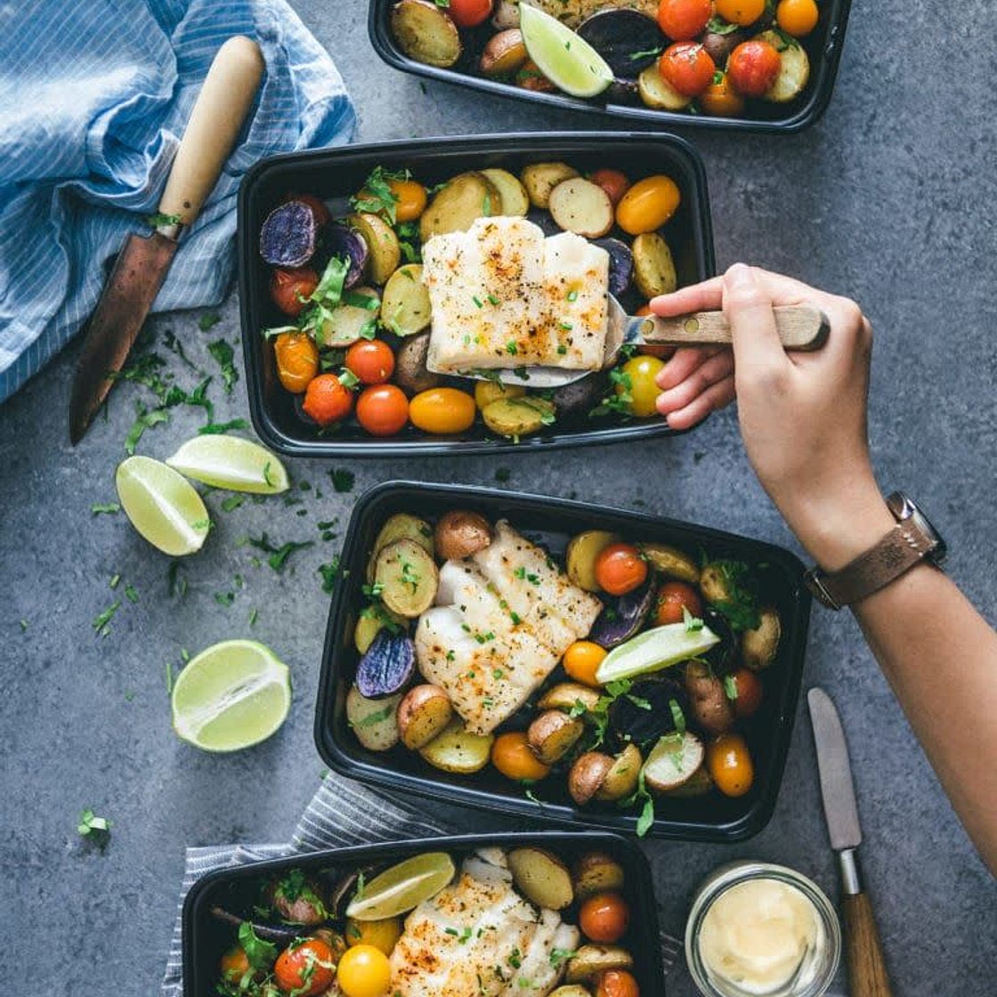 One Pan Baked Cod & Veggies