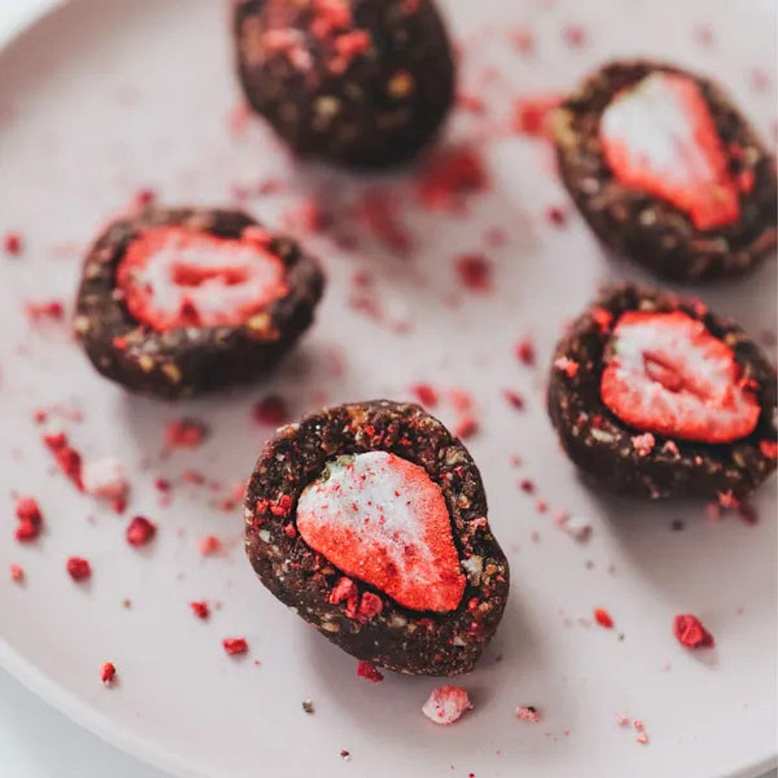 Strawberry Protein Bliss Balls