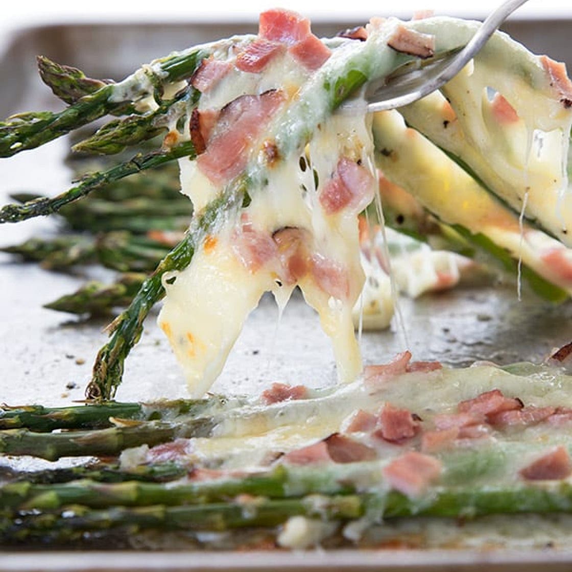 Ham and Cheese Baked Asparagus