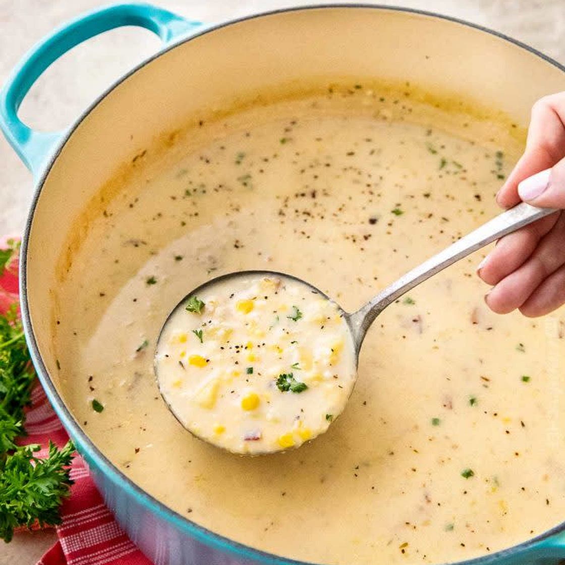 Sweet Corn and Cheddar Chowder