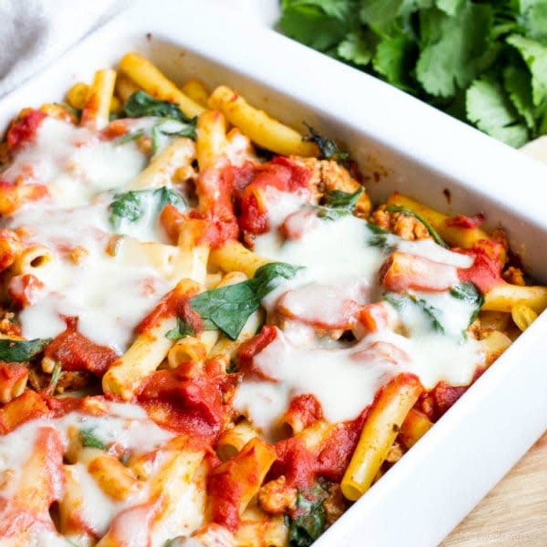 Ziti Spinach Parmesan