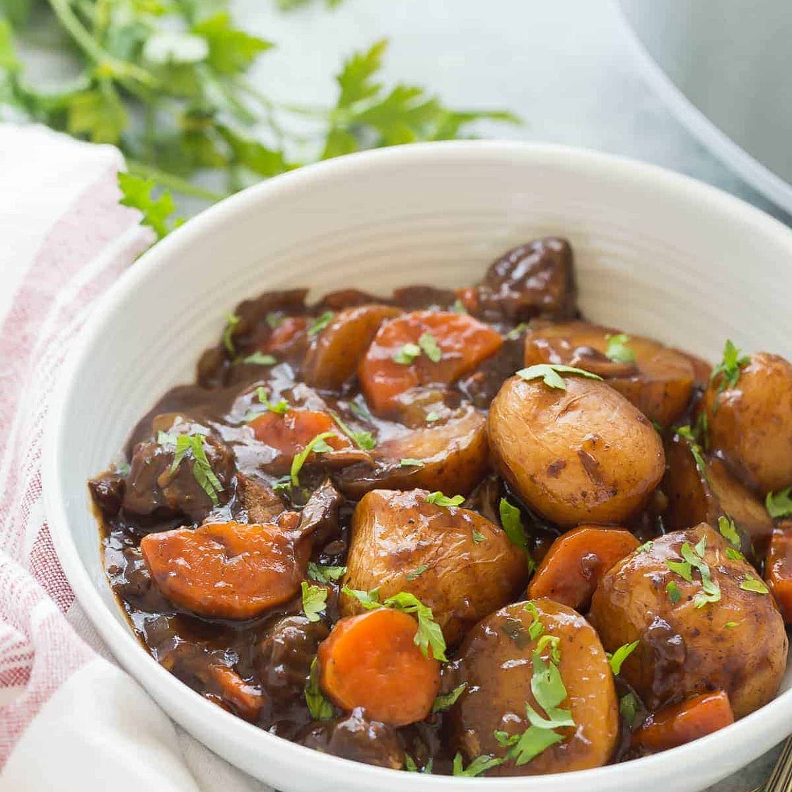 Honey Balsamic Slow Cooker Beef Stew Recipe + VIDEO