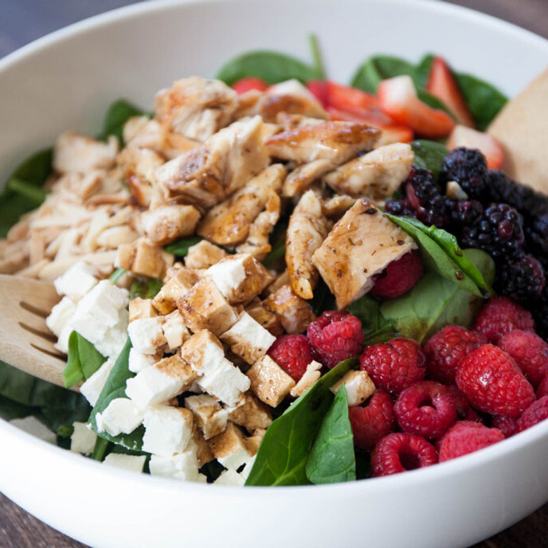 Spinach Berry Salad with Balsamic Vinaigrette