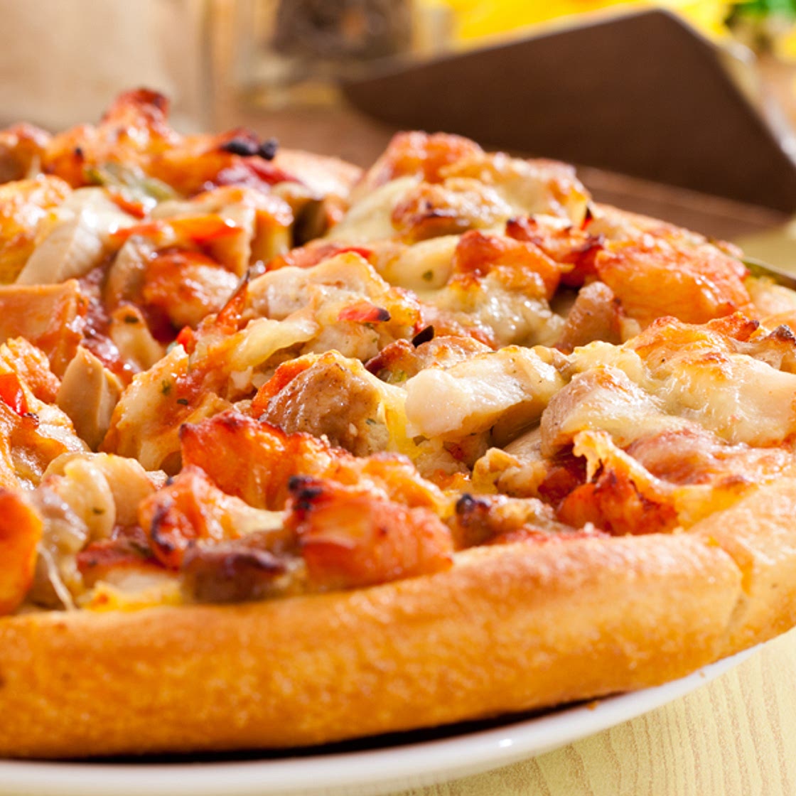 Pizza de pollo a la BBQ