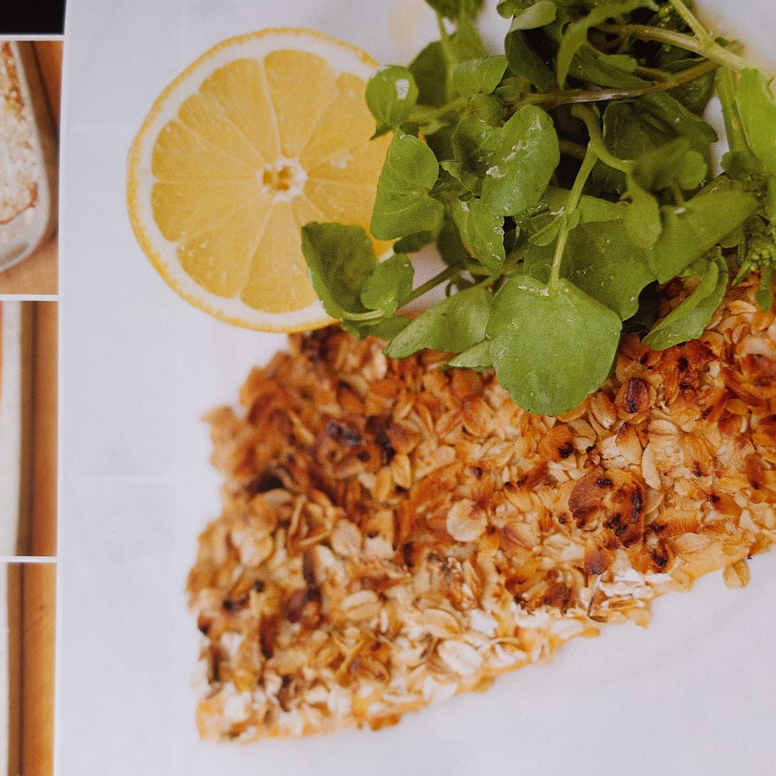 Gegrilde forel met mosterd en havermout