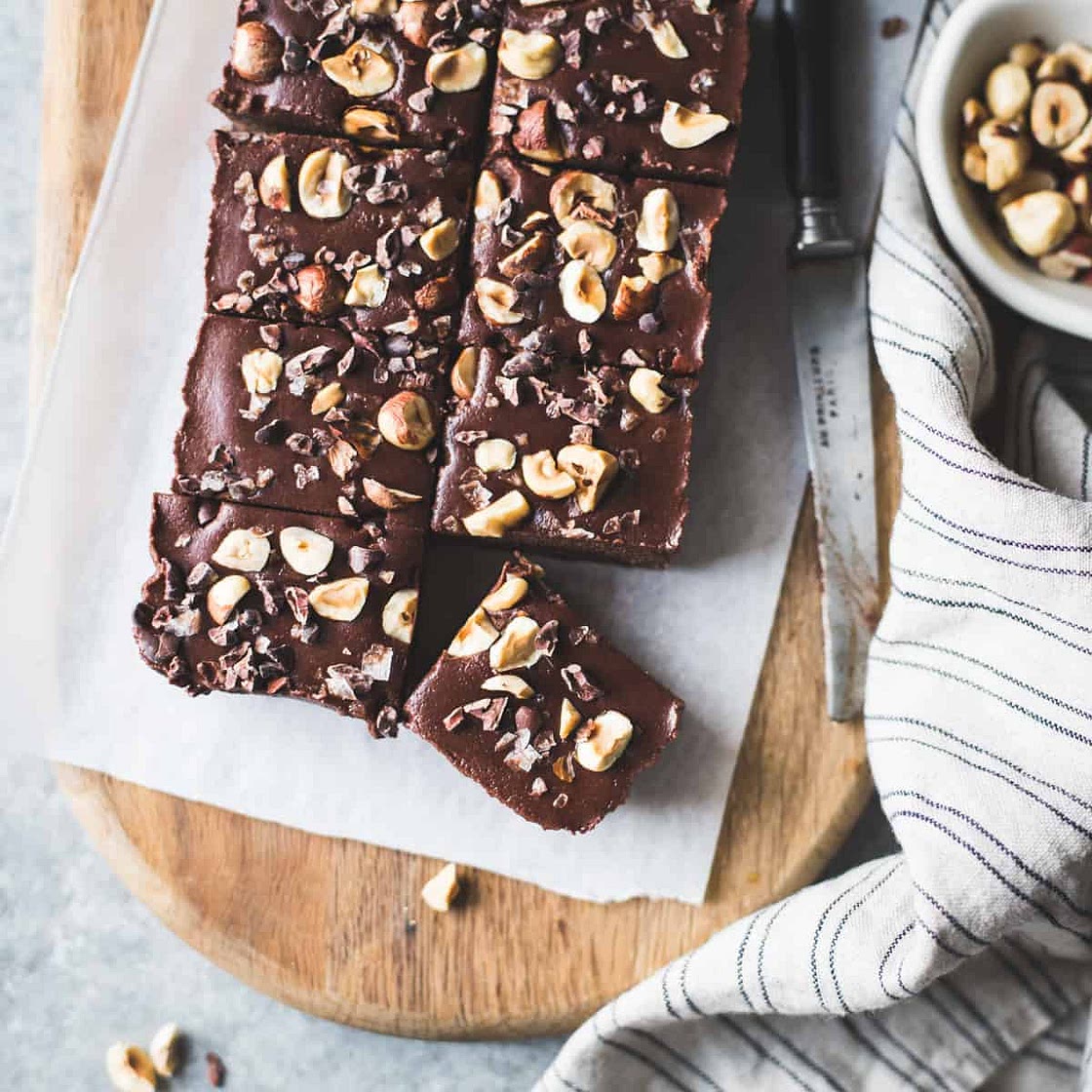 No-Bake Hazelnut Ganache Brownies {gluten-free, vegan, refined sugar-free}