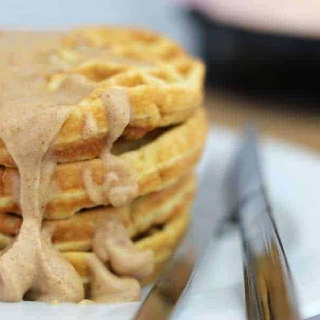 Cinnamon Cream Cheese Waffles with Icing