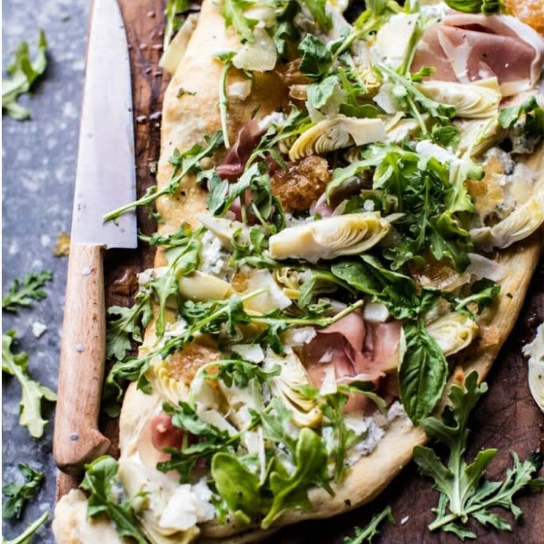 Artichoke Ricotta flatbread