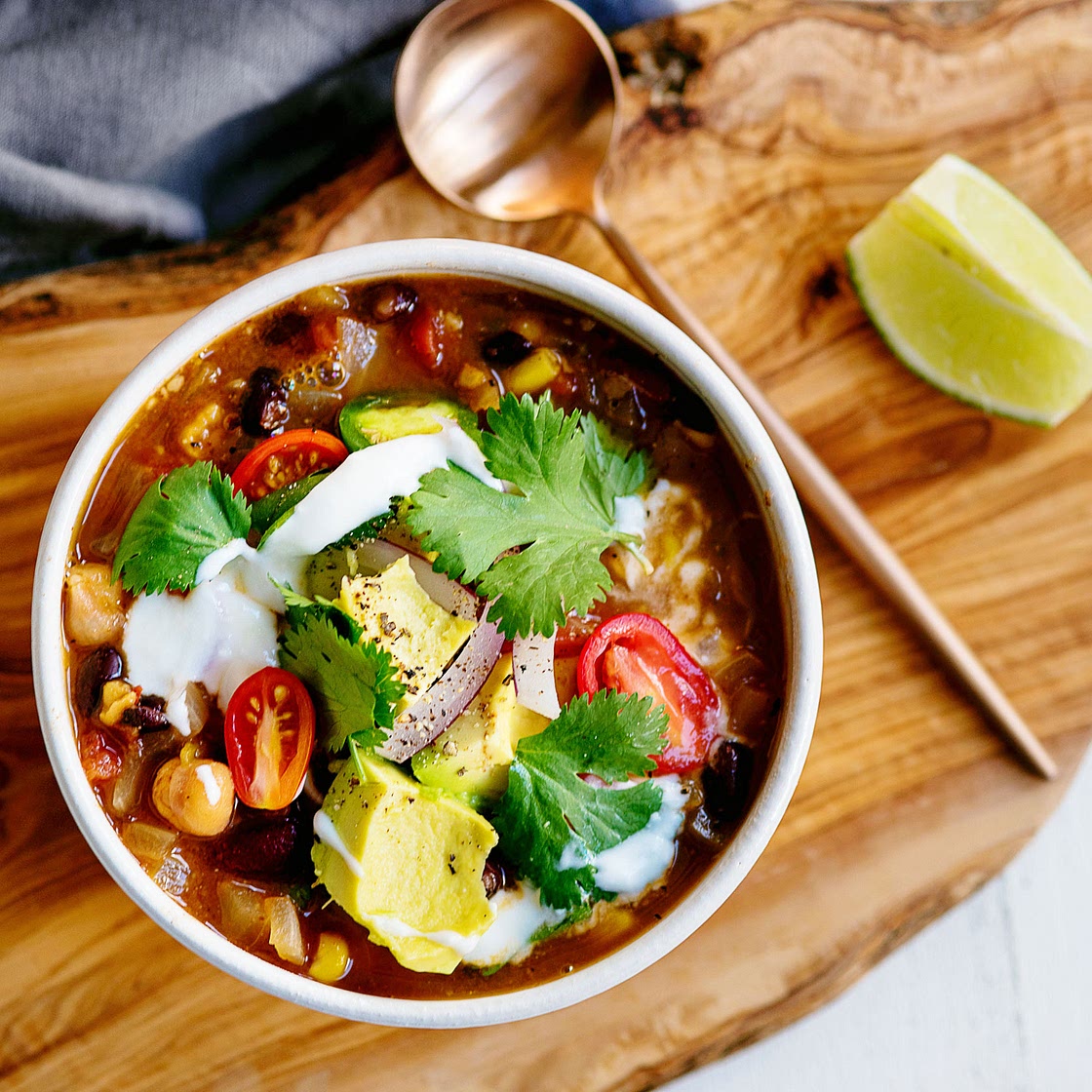 One Pot Stovetop Vegetarian Taco Soup