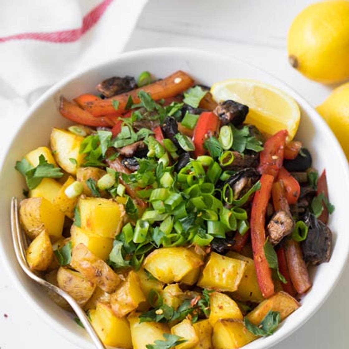 Potato, Bell Pepper, & Mushroom Bowl