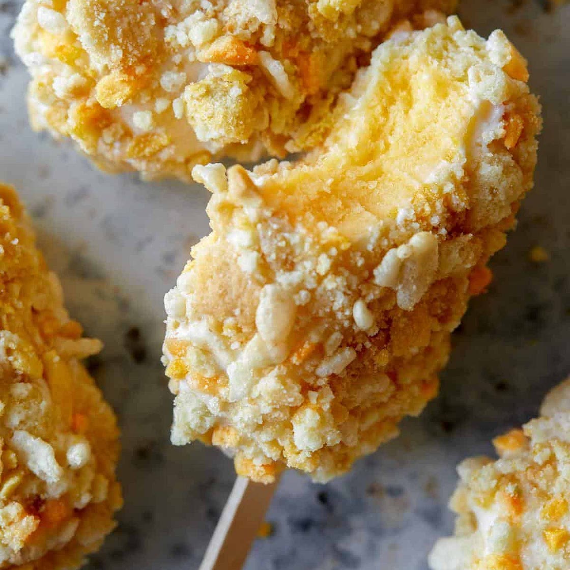 Cookie Coated Mango Lassi Frozen Yogurt Bars