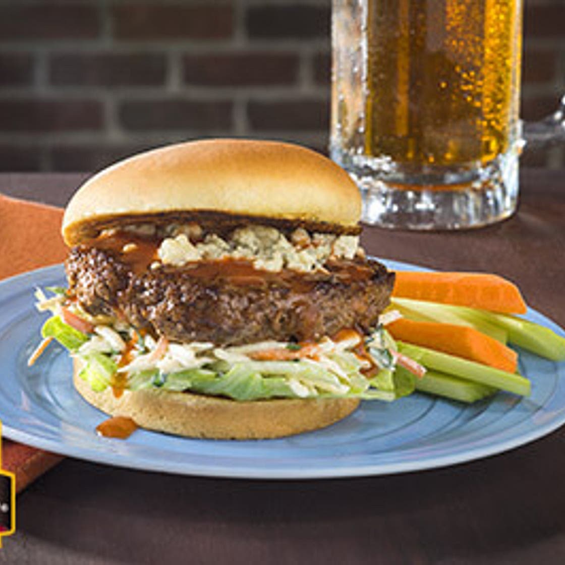 Buffalo-Style Hot Sauce Burgers