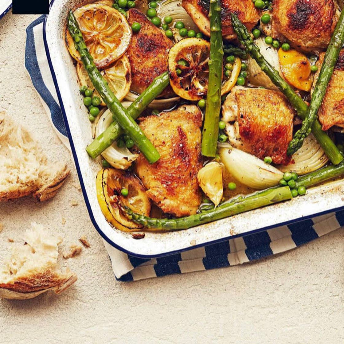 Lemon Roasted Spring Chicken & Asparagus