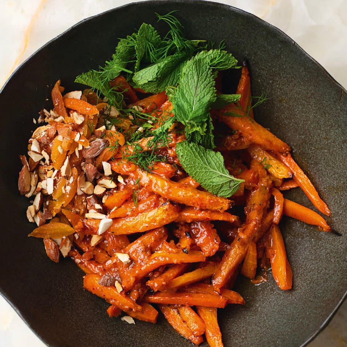 Roasted carrot salad with chamoy 