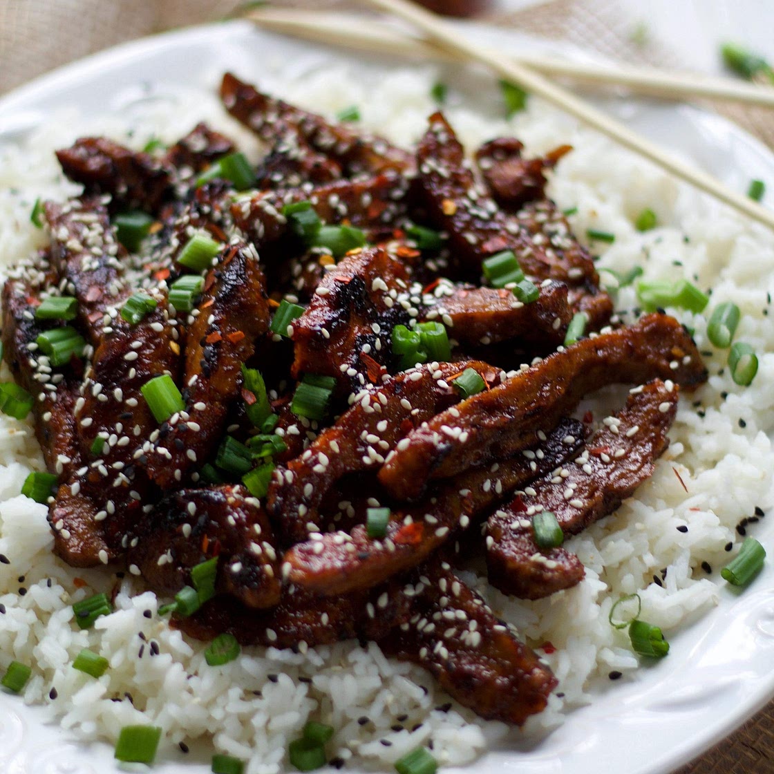 Vegan Mongolian Beef