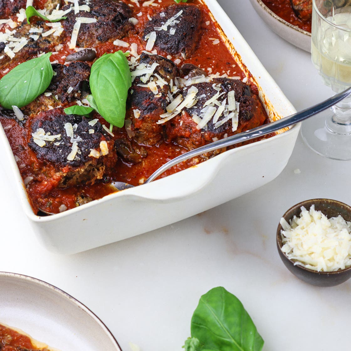 Ottolenghi's eggplant dumplings alla parmigiana
