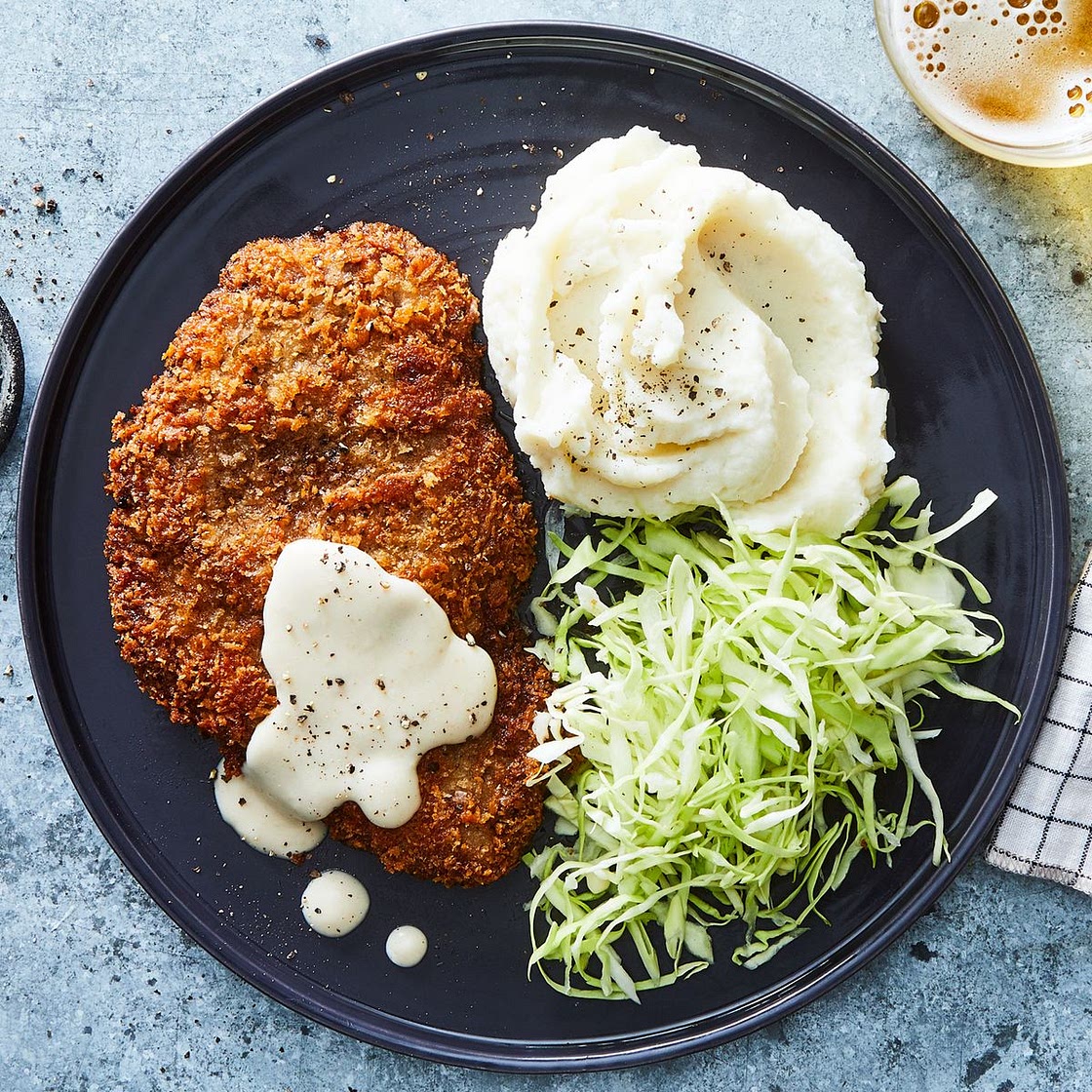 Chicken-Fried Steak Katsu With Milk Gravy