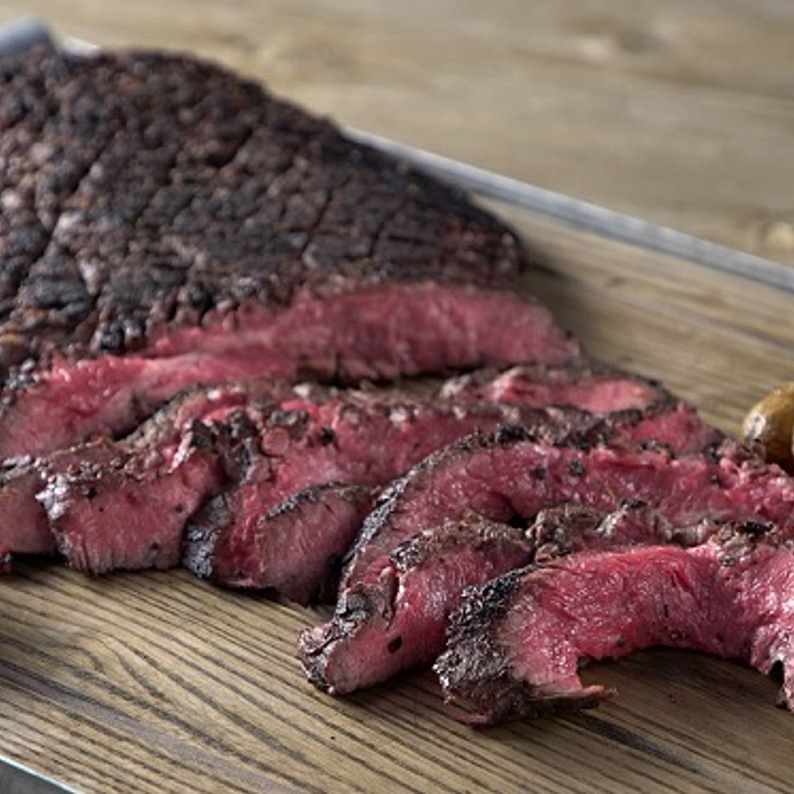 Wine-Marinated Flank Steak with Pinot Noir Mushroom Sauce