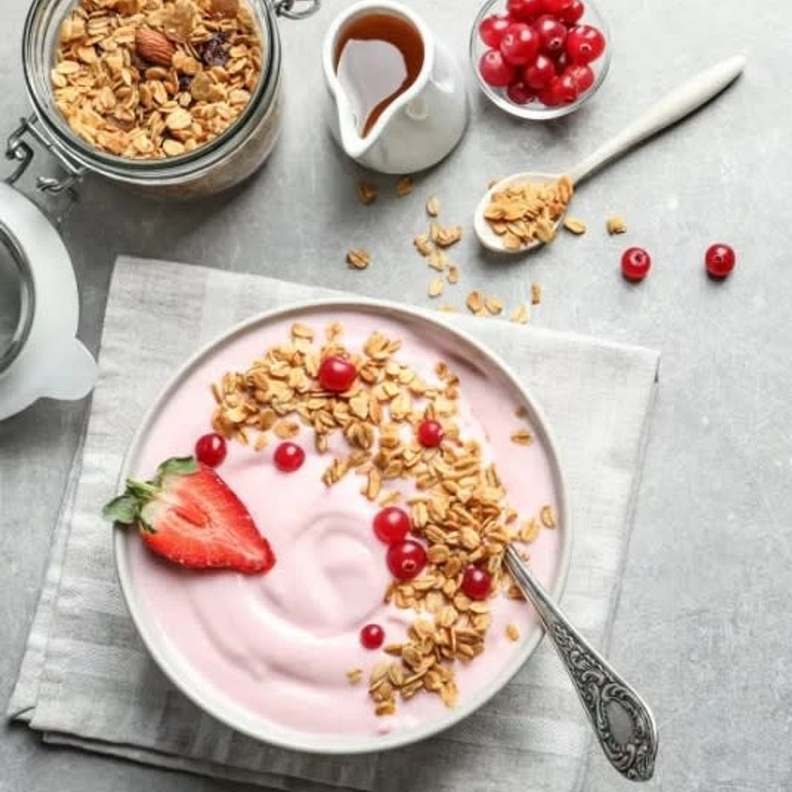 Strawberries and Cream Yogurt Bowl