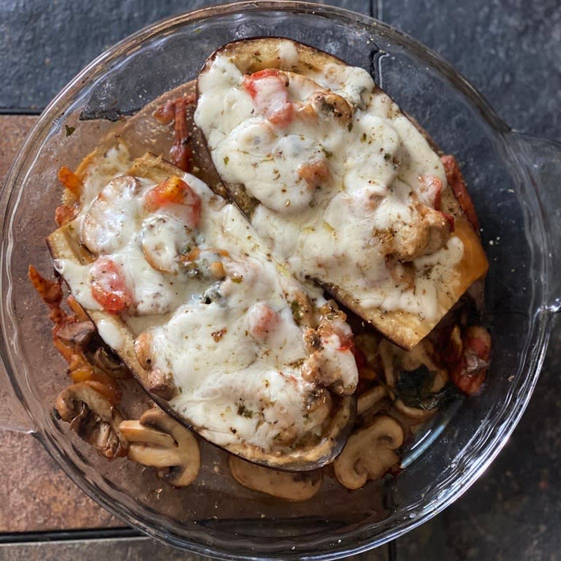 Vegetarian Stuffed Eggplant Boats