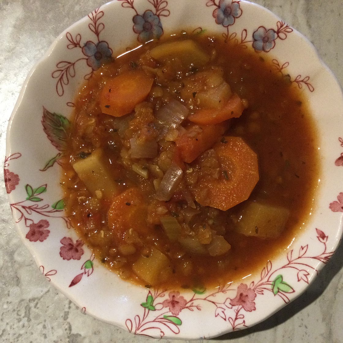 Slow Cooker Lentil and Ham Soup