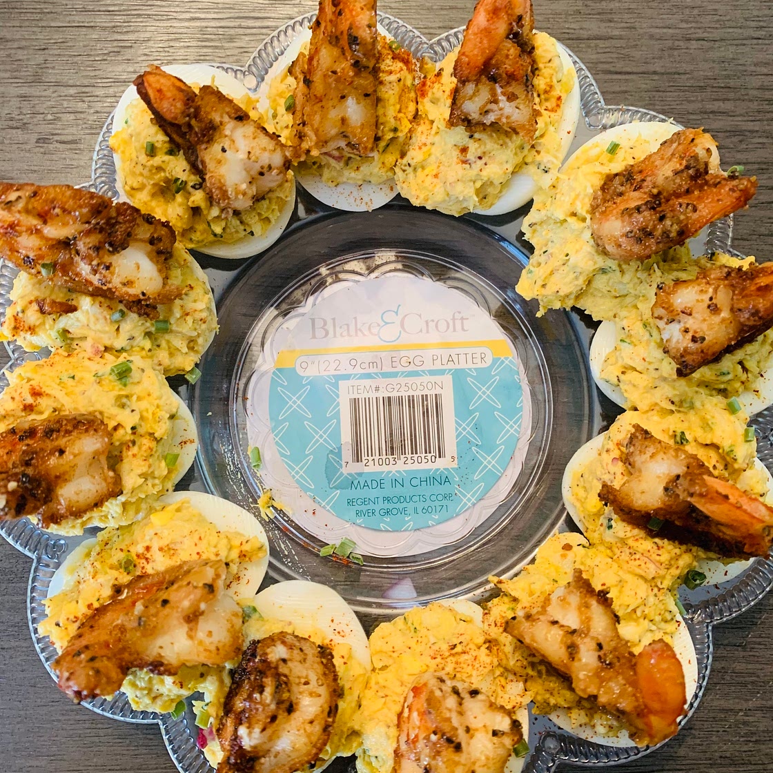 Auntie Seafood Deviled Eggs
