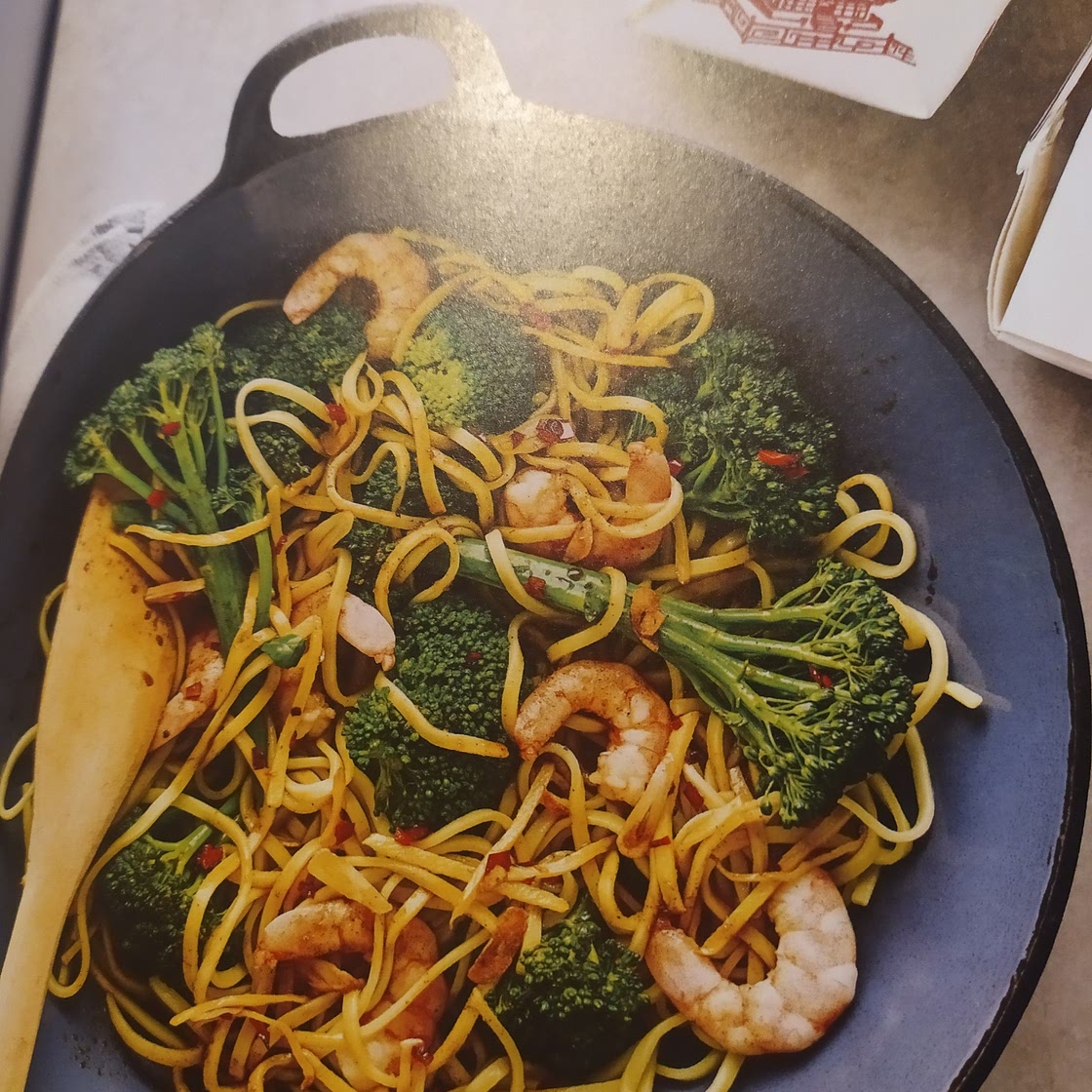BROCCOLI, CHILLI and king prawn stir fry