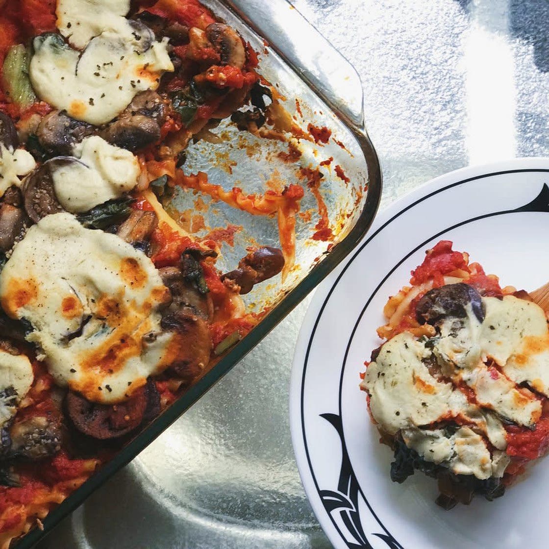 Mushroom & Bok Choy Vegan Lasagna