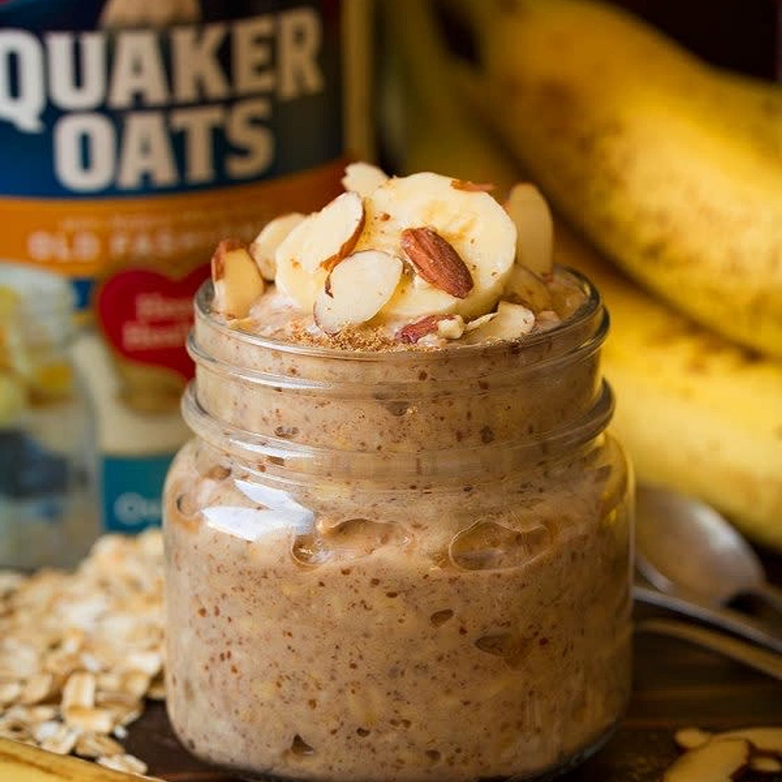 Banana Almond Flax Overnight Oats