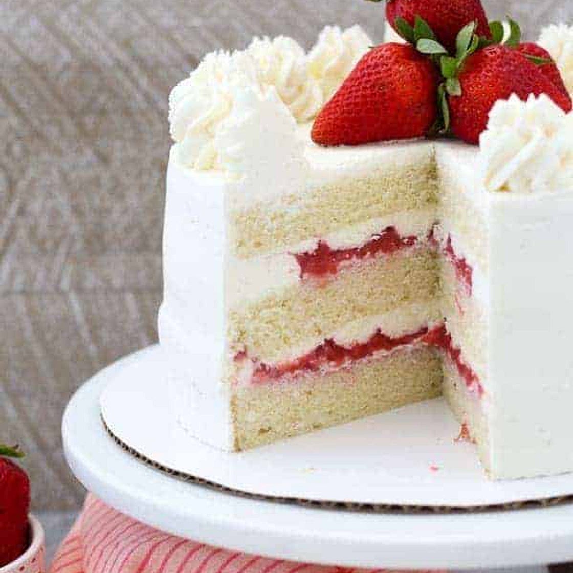 Strawberry Mascarpone Layer Cake