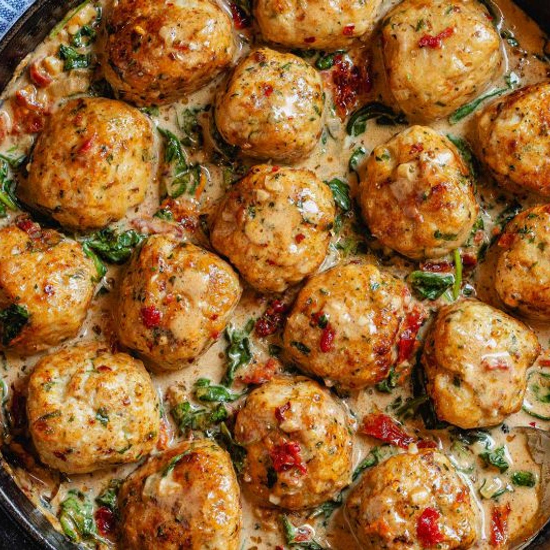 Creamy Spinach Turkey Meatballs