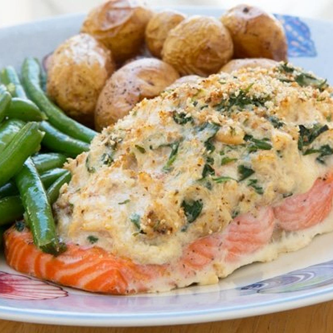 Stuffed Salmon with Crabmeat & Cream Cheese