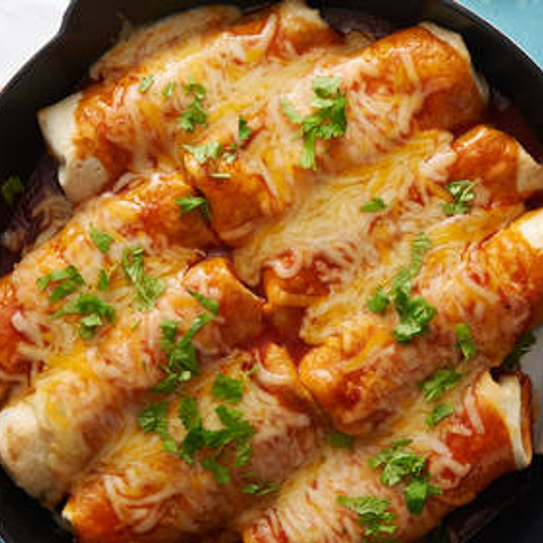 Smothered Skillet Beef Burritos