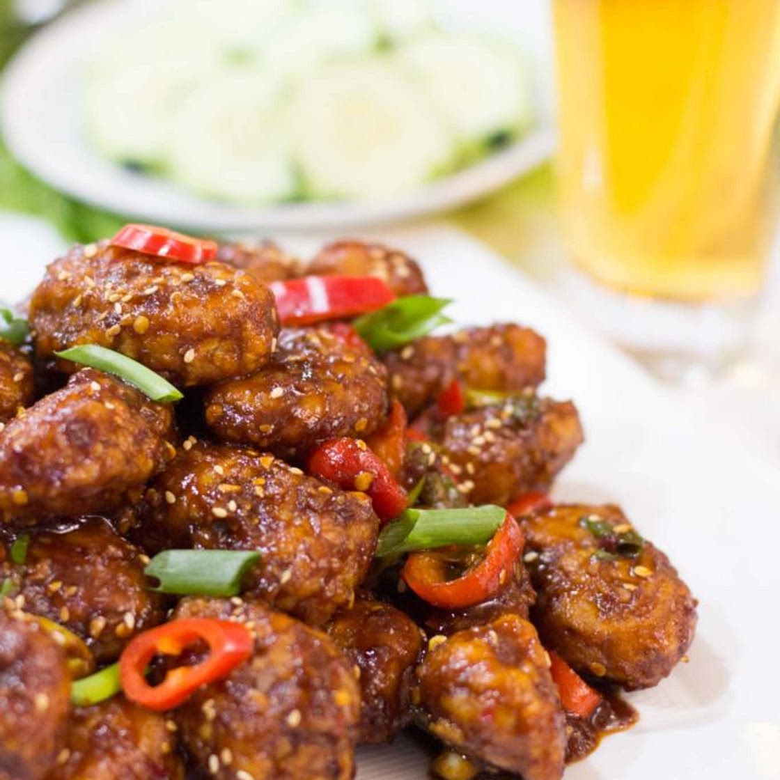 Vegan Korean Fried Chicken (Vegan Dakgangjeong 닭강정)
