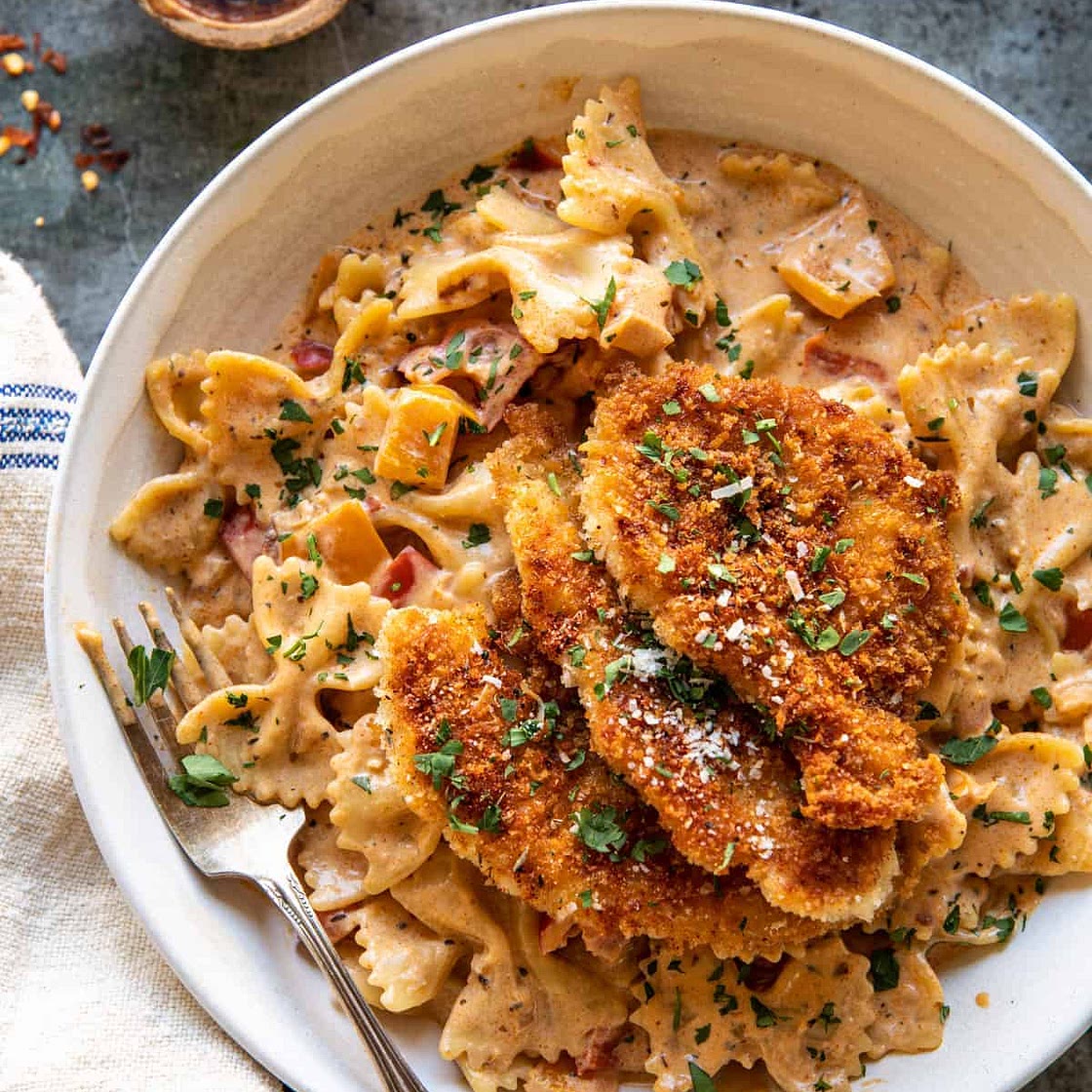 Southern Style Creamy Parmesan Chicken Pasta