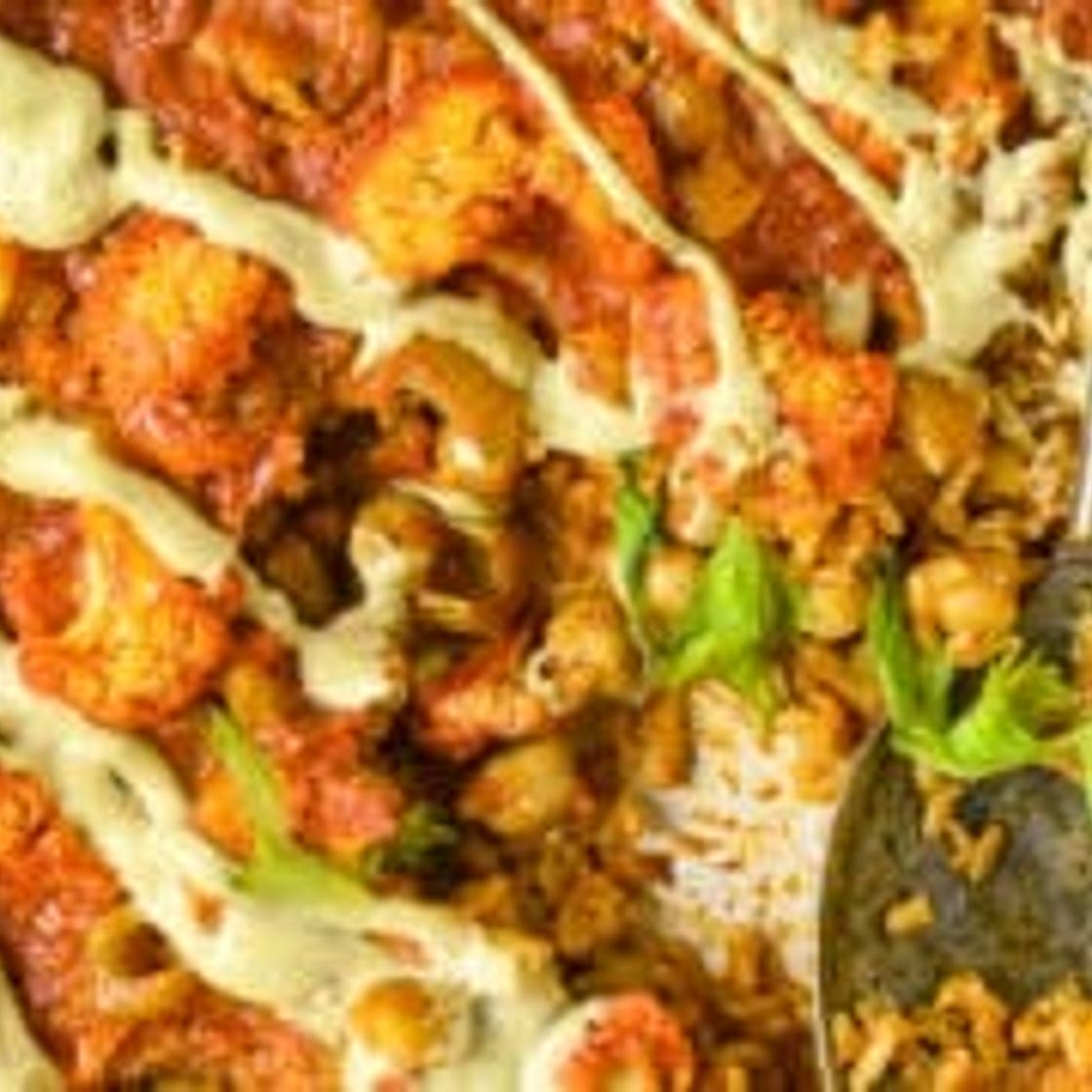 Buffalo Cauliflower Chickpea Casserole