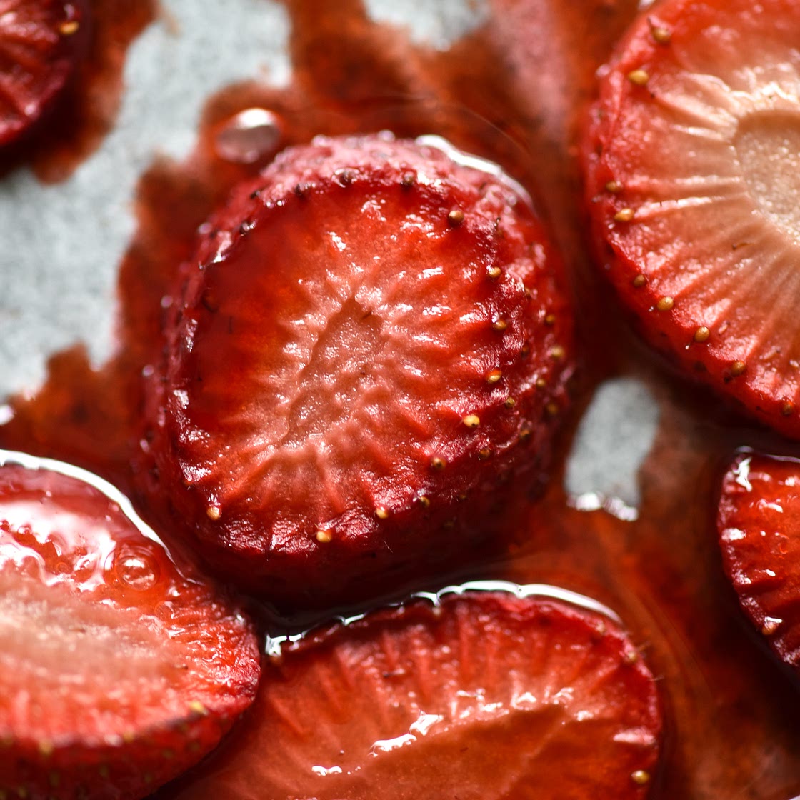 Balsamic and brown sugar roasted strawberry caprese