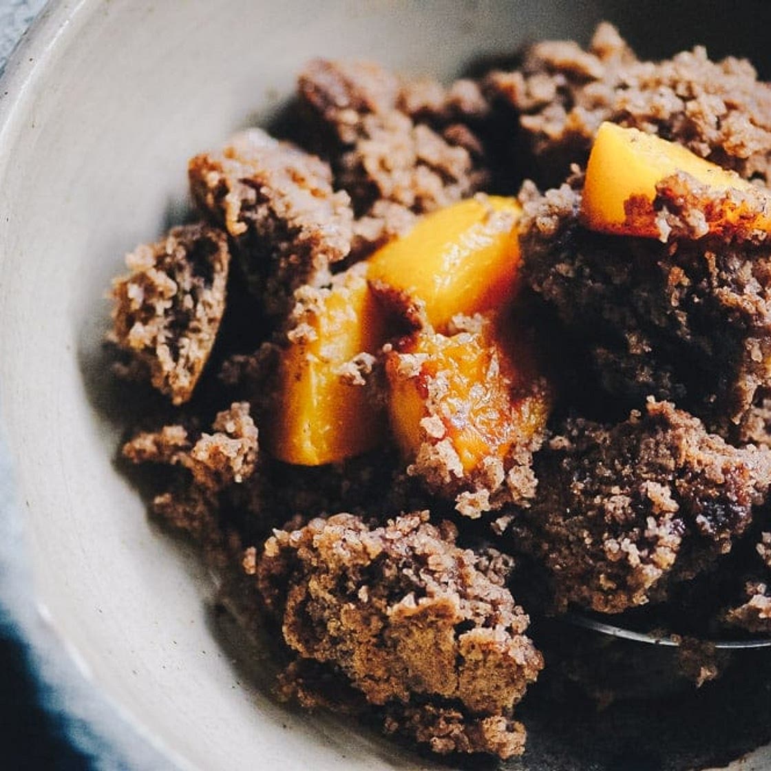 Gluten-Free Peach Cobbler with Buckwheat Flour (Vegan)