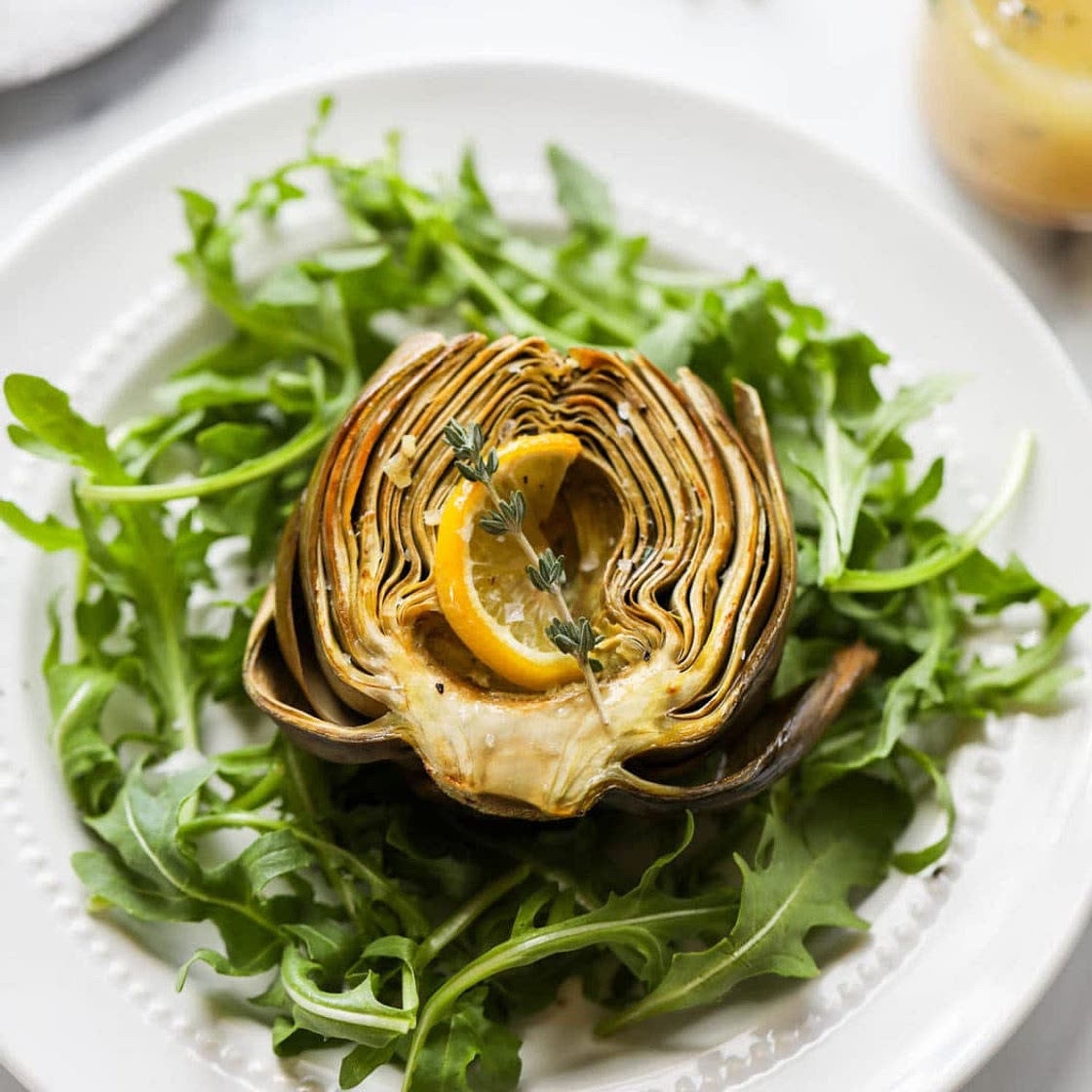 Roasted Artichokes with Lemon-Shallot Vinaigrette
