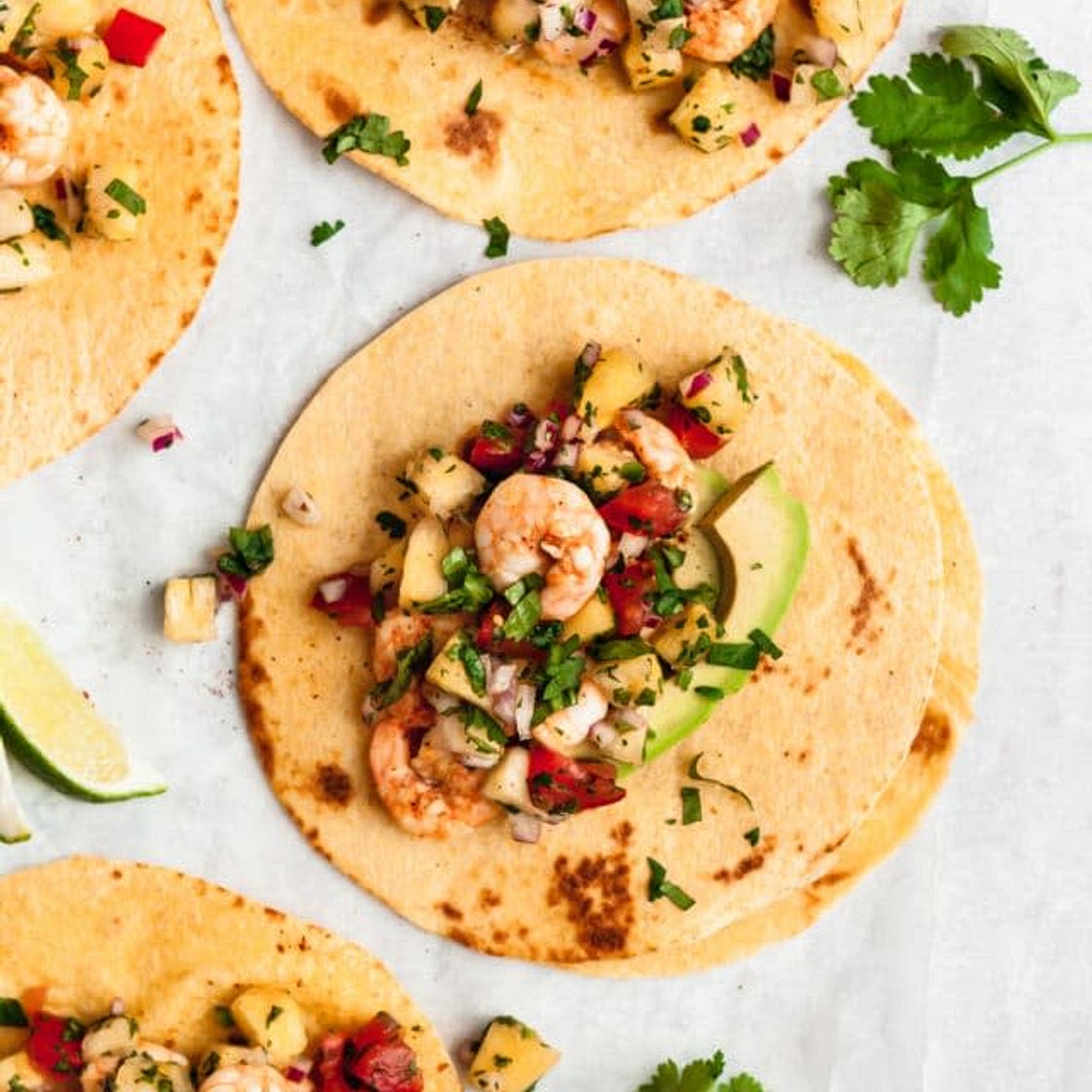 Super Simple Shrimp Tacos with Pineapple Salsa