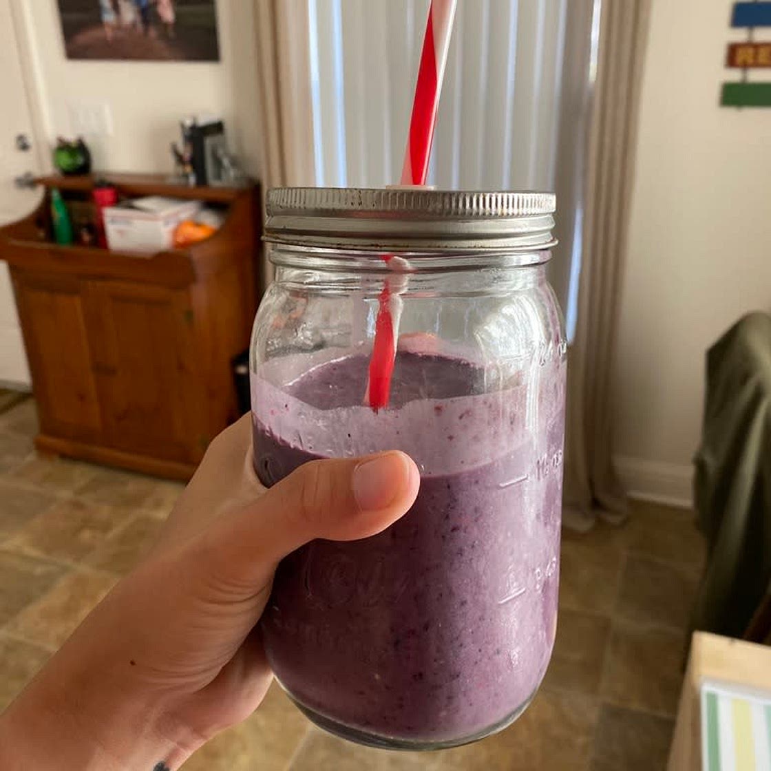 Blueberry Green Protein Shake