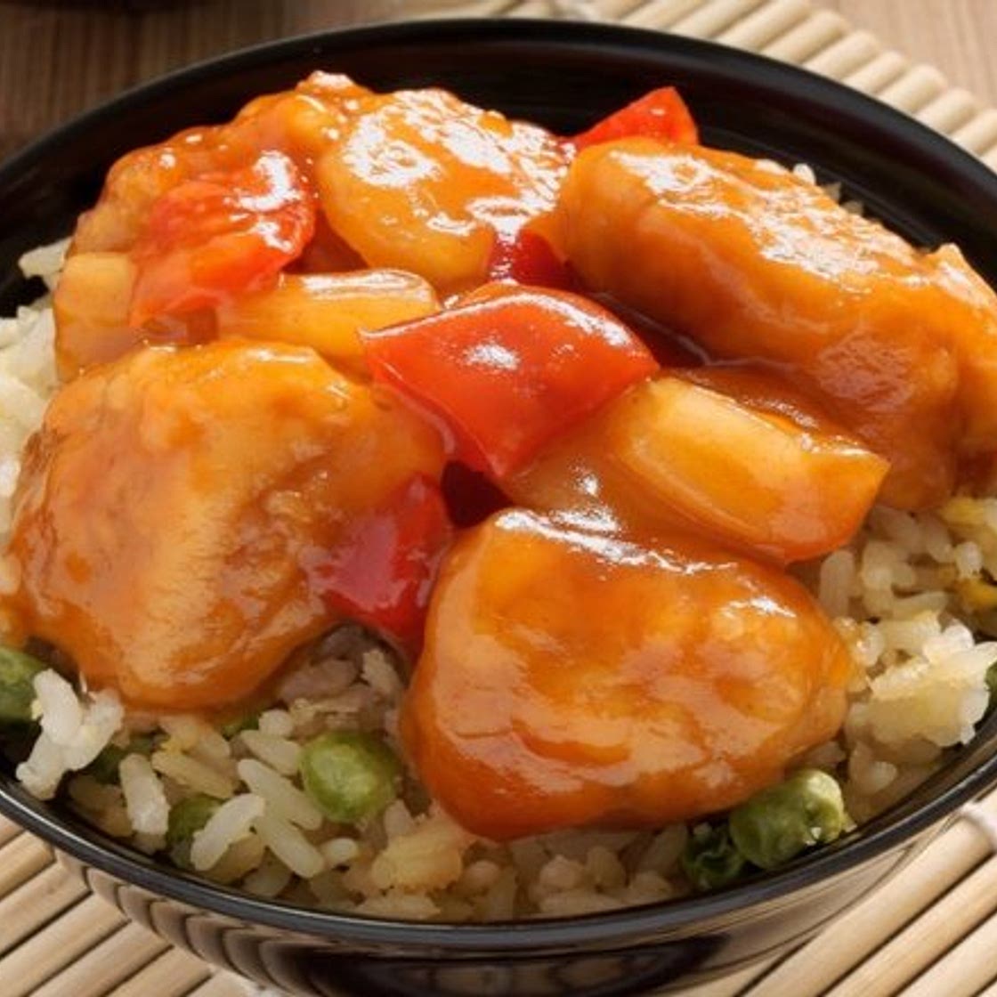 Sweet and sour Chinese chicken balls