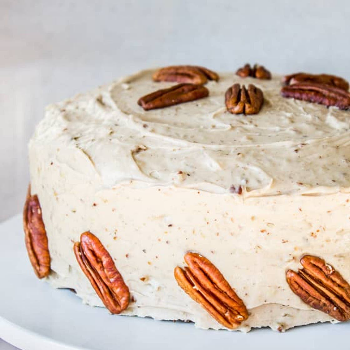 Carrot Cake with Cream Cheese Maple Pecan Frosting