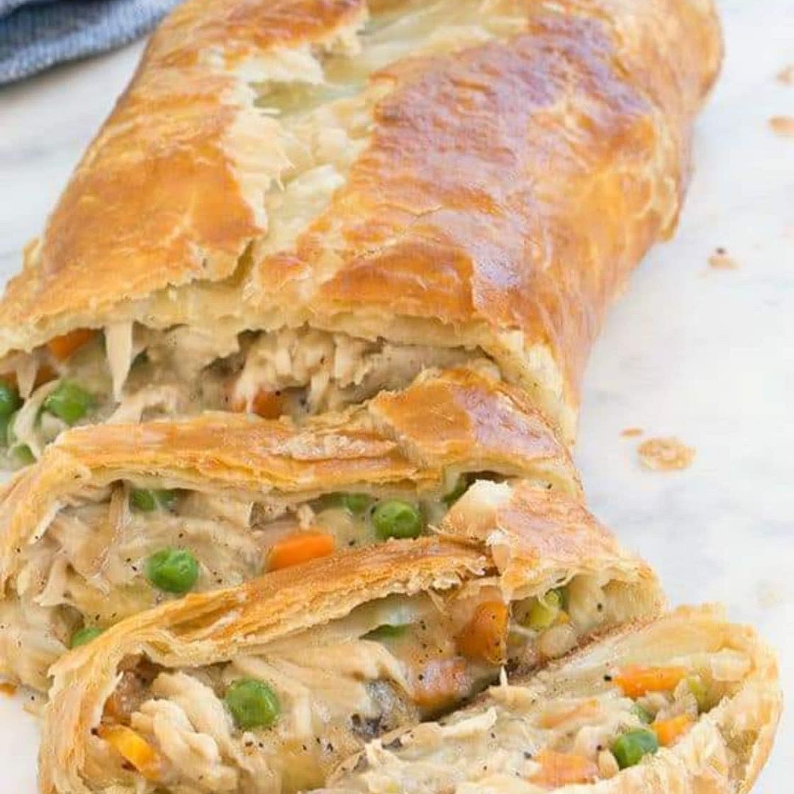 CHICKEN POT PIE STROMBOLI