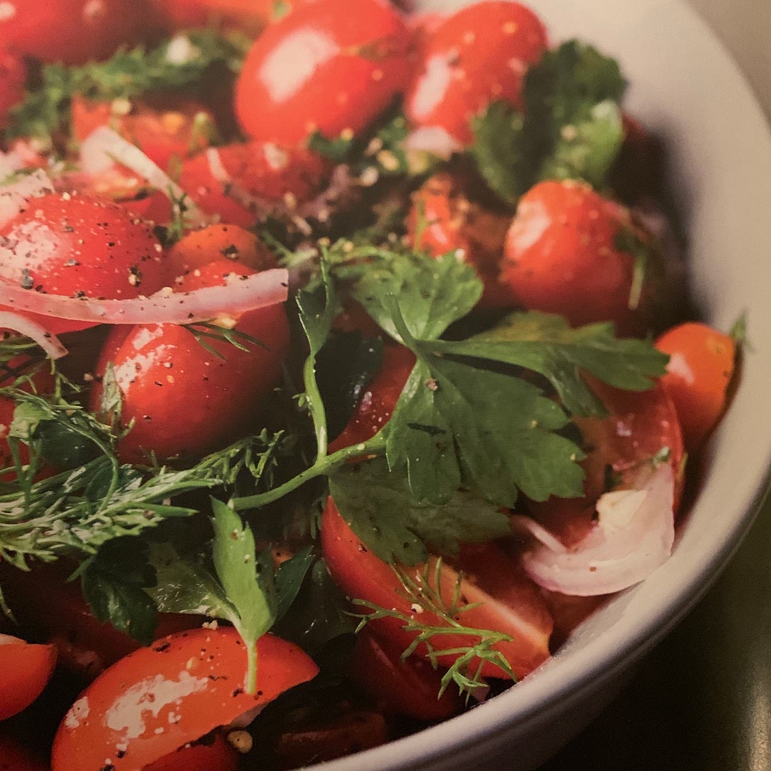 Grape Tomato Salad with Parsley and Dill